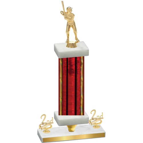 Premium Single Red Glacier Second Place Baseball Trophy