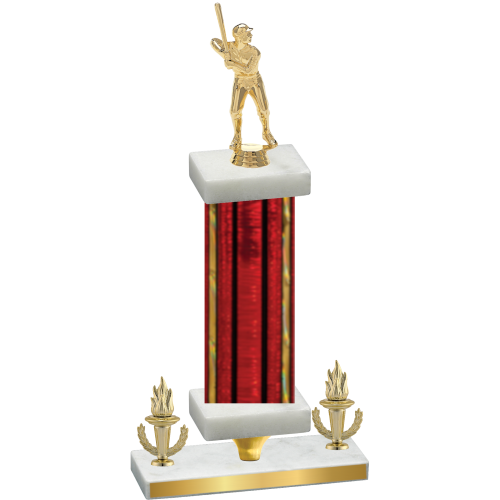 Premium Single Red Glacier Victory Baseball Trophy