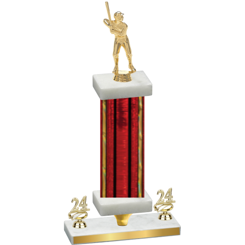 Premium Single Red Glacier Year Baseball Trophy