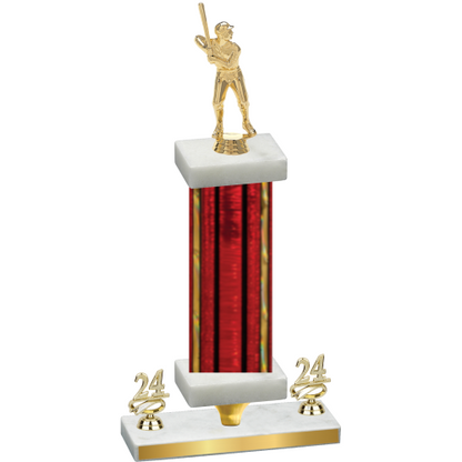 Premium Single Red Glacier Year Baseball Trophy