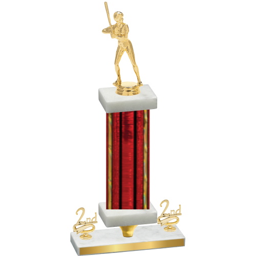 Premium Single Red Glacier Second Place Softball Trophy