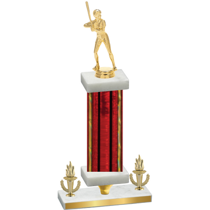 Premium Single Red Glacier Victory Softball Trophy