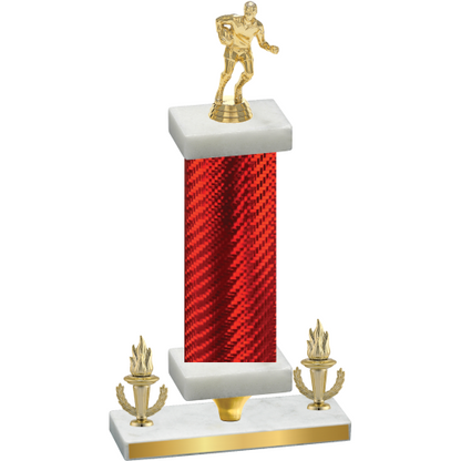 Premium Single Red Carbon Fiber Victory Rugby Trophy