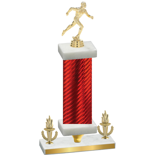 Premium Single Red Carbon Fiber Victory Running Trophy