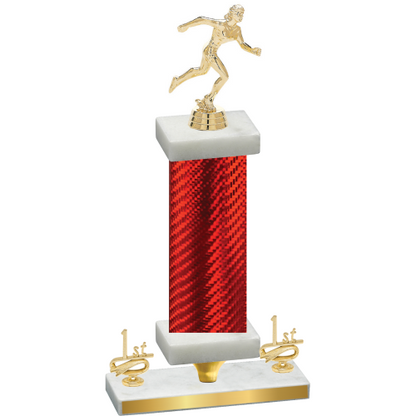 Premium Single Red Carbon Fiber First Place Running Trophy