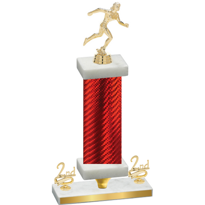 Premium Single Red Carbon Fiber Second Place Running Trophy