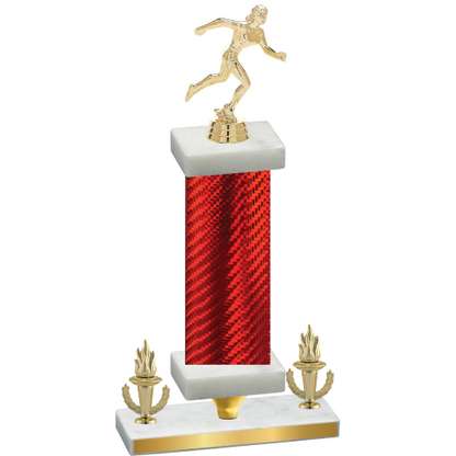 Premium Single Red Carbon Fiber Victory Running Trophy