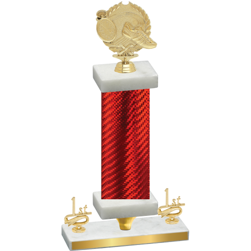 Premium Single Red Carbon Fiber First Place Running Trophy