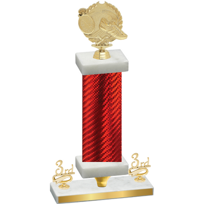 Premium Single Red Carbon Fiber Third Place Running Trophy