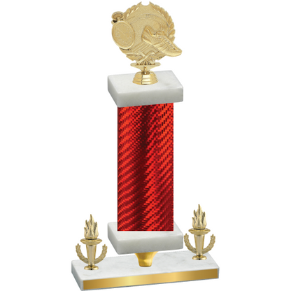 Premium Single Red Carbon Fiber Victory Running Trophy