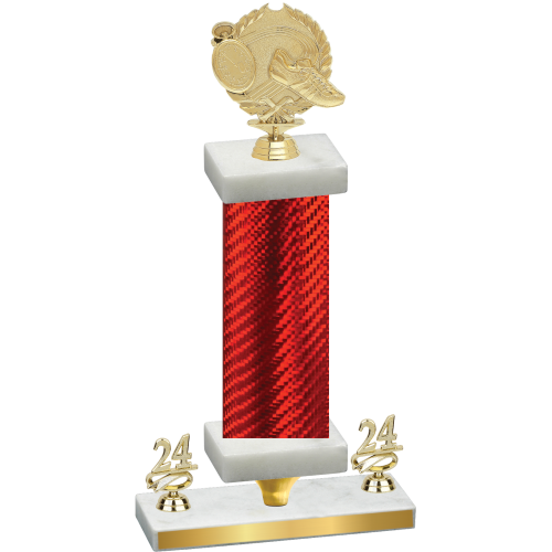 Premium Single Red Carbon Fiber Year Running Trophy