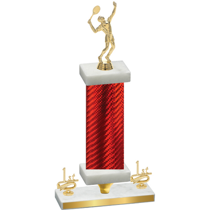 Premium Single Red Carbon Fiber First Place Tennis Trophy