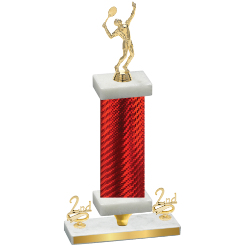 Premium Single Red Carbon Fiber Second Place Tennis Trophy