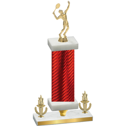 Premium Single Red Carbon Fiber Victory Tennis Trophy