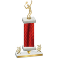 Premium Single Red Carbon Fiber Year Tennis Trophy