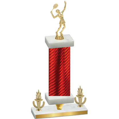 Premium Single Red Carbon Fiber Victory Tennis Trophy