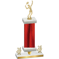Premium Single Red Carbon Fiber Year Tennis Trophy