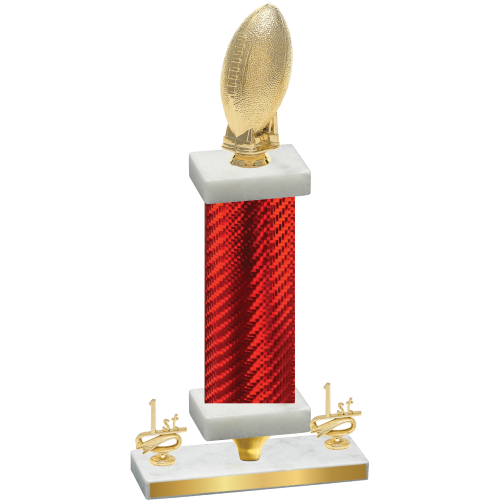 Premium Single Red Carbon Fiber First Place Football Trophy