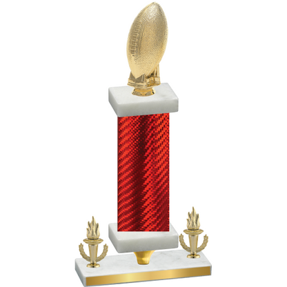 Premium Single Red Carbon Fiber Victory Football Trophy