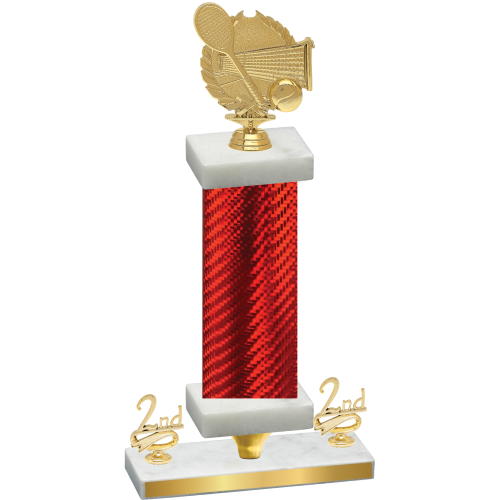 Premium Single Red Carbon Fiber Second Place Tennis Trophy