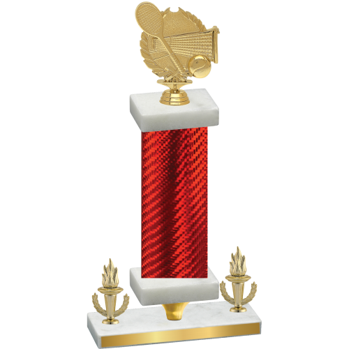 Premium Single Red Carbon Fiber Victory Tennis Trophy