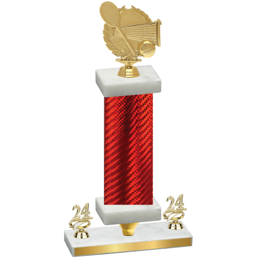 Premium Single Red Carbon Fiber Year Tennis Trophy