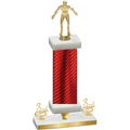 Premium Single Red Carbon Fiber Third Place Wrestling Trophy