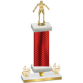 Premium Single Red Carbon Fiber Fourth Place Wrestling Trophy
