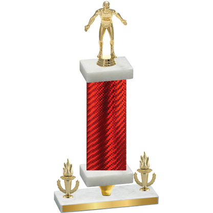 Premium Single Red Carbon Fiber Victory Wrestling Trophy