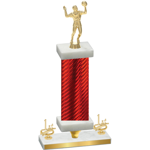 Premium Single Red Carbon Fiber First Place Volleyball Trophy