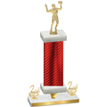 Premium Single Red Carbon Fiber Second Place Volleyball Trophy