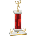 Premium Single Red Carbon Fiber Fourth Place Volleyball Trophy