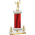 Premium Single Red Carbon Fiber Victory Volleyball Trophy