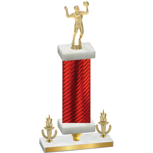 Premium Single Red Carbon Fiber Victory Volleyball Trophy