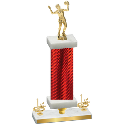 Premium Single Red Carbon Fiber First Place Volleyball Trophy