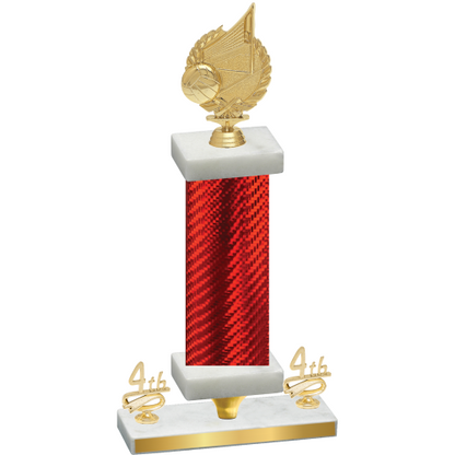 Premium Single Red Carbon Fiber Fourth Place Volleyball Trophy