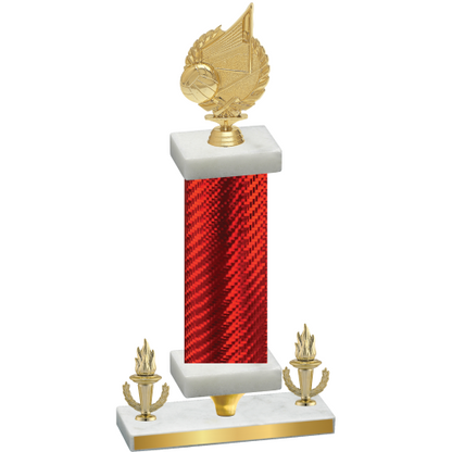 Premium Single Red Carbon Fiber Victory Volleyball Trophy