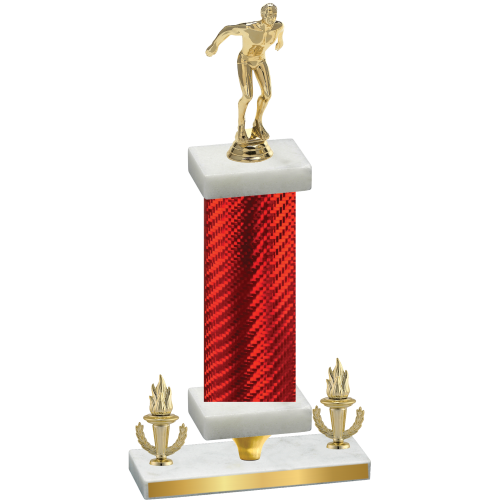 Premium Single Red Carbon Fiber Victory Swimming Trophy