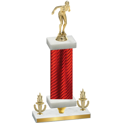 Premium Single Red Carbon Fiber Victory Tennis Trophy