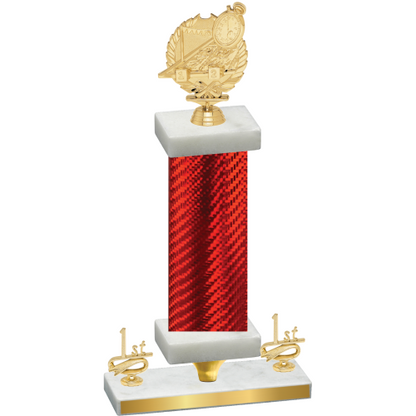 Premium Single Red Carbon Fiber First Place Swimming Trophy