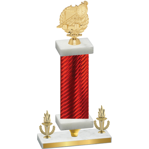 Premium Single Red Carbon Fiber Victory Swimming Trophy