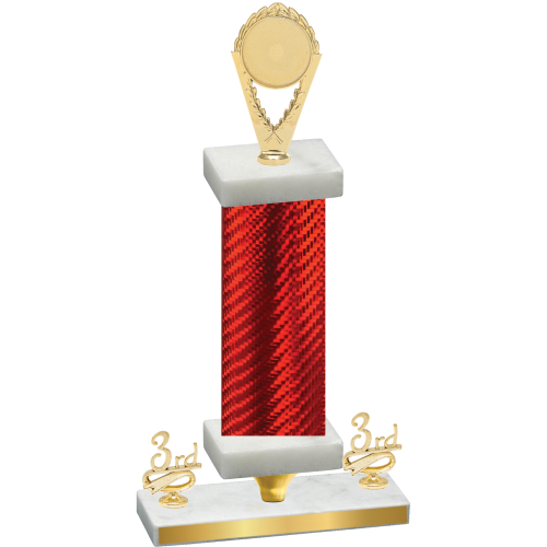 Premium Single Red Carbon Fiber Third Place Insert Trophy