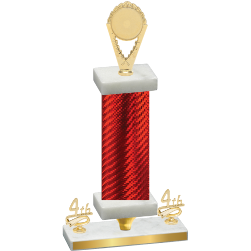 Premium Single Red Carbon Fiber Fourth Place Insert Trophy