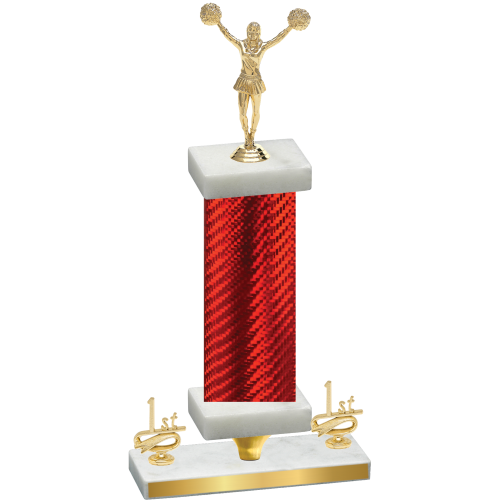 Premium Single Red Carbon Fiber First Place Cheerleading Trophy