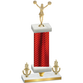 Premium Single Red Carbon Fiber Victory Cheerleading Trophy