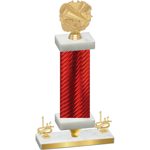 Premium Single Red Carbon Fiber First Place Cheerleading Trophy