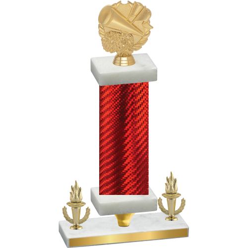 Premium Single Red Carbon Fiber Victory Cheerleading Trophy