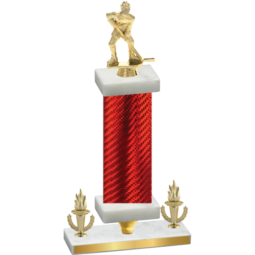 Premium Single Red Carbon Fiber Victory Hockey Trophy