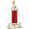 Premium Single Red Carbon Fiber Year Hockey Trophy