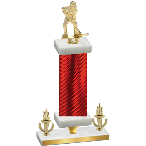 Premium Single Red Carbon Fiber Victory Hockey Trophy